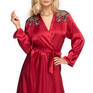 Irall Elodie Dressing Gown Burgundy