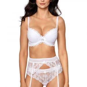 Roza Lagerta Suspender Belt White