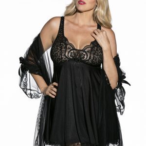 Shirley of Hollywood X3595 Black 3 Piece Babydoll
