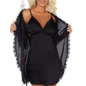 Beauty Night BN6487 Shannon Dressing Gown Black